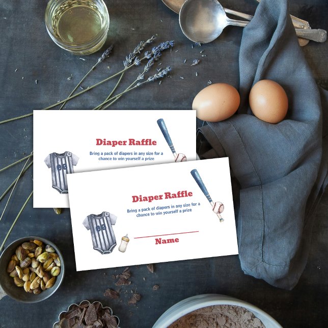 Cartão De Informações Slugger Baseball Shirt Diaper Raffle Baby Shower  (Slugger Baseball Shirt Diaper Raffle Baby Shower Enclosure Card)