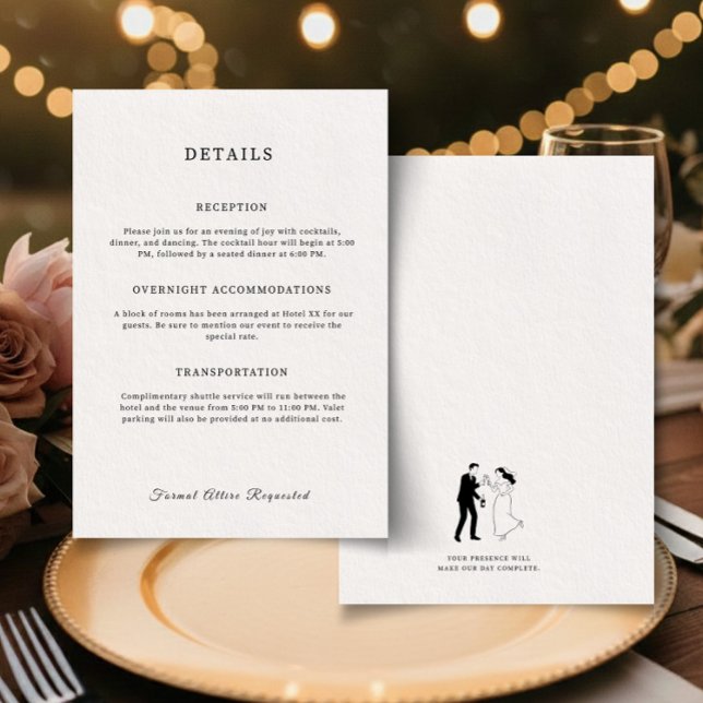 Cartão De Informações Small Details Classic Elegant (Criador carregado)