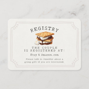 Cartão De Informações Smores Quedas de Bolo Fora do Registro de Brancas