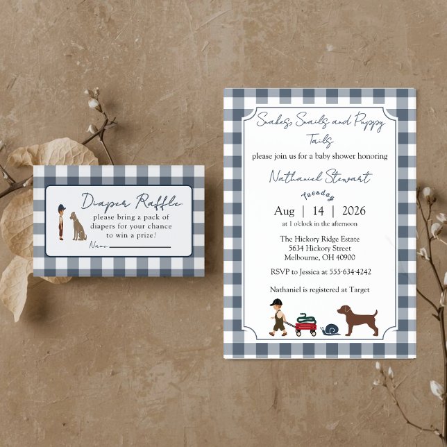 Cartão De Informações Snakes, Snails & Puppy Tails -diaper raffle card (Criador carregado)