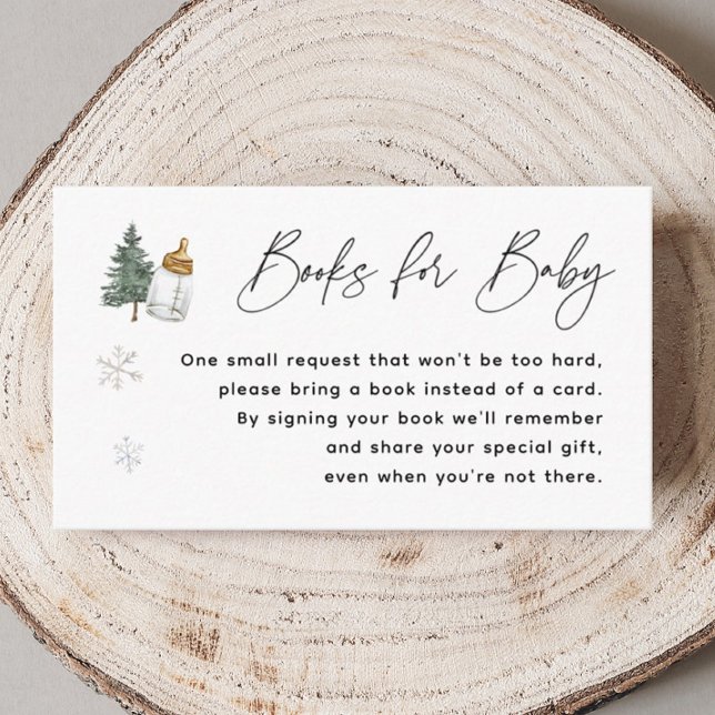 Cartão De Informações Snowflake Montanha Chá de fraldas Book Pedido (Criador carregado)