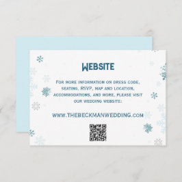 Cartão De Informações Snowflake Winter Wonderland Wedding Website