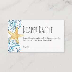 Cartão De Informações Sob a Fralda marítima Raffle Invitation Enclosure