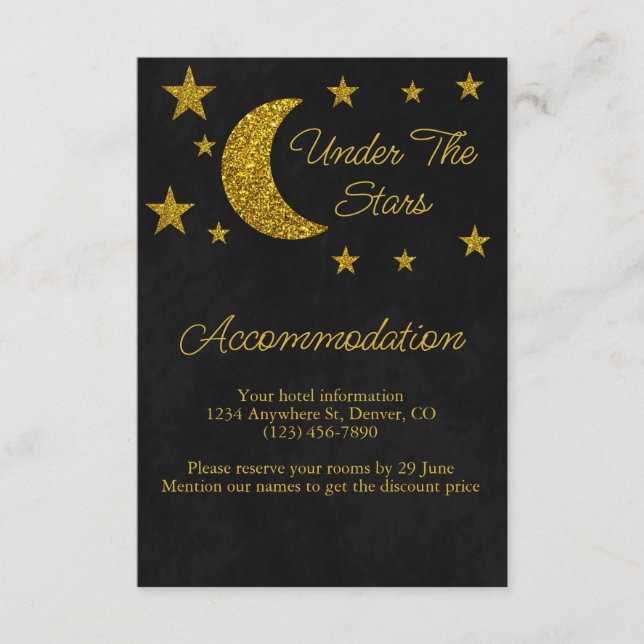 Cartão De Informações Sob O Alojamento De Aniversário Das Estrelas (Frente)