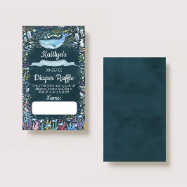 Cartão De Informações Sob o Bilhete de Fralda do Mar Raffle