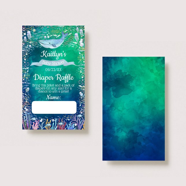 Cartão De Informações Sob o Bilhete de Fralda do Mar Raffle (Criador carregado)