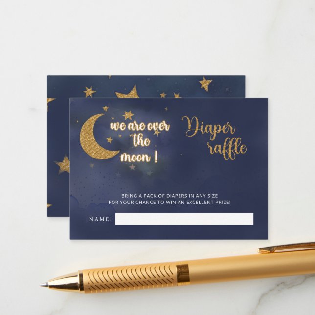 Cartão De Informações Sobre a Fralda da Lua Raffle (Frente/Verso In Situ)
