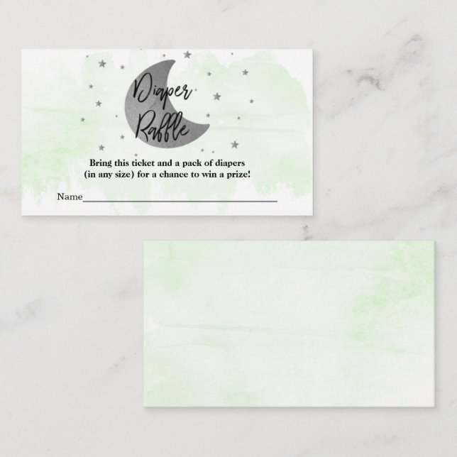 Cartão De Informações Sobre A Lua | Carimbo de Fralda neutro (Frente/Verso)