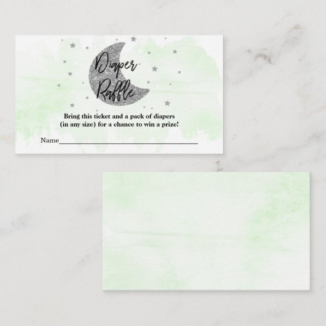 Cartão De Informações Sobre A Lua | Carimbo de Fralda neutro (Frente/Verso)