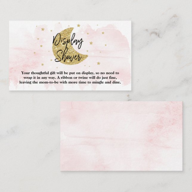 Cartão De Informações Sobre A Lua | Chá de Chá de fraldas para raparigas (Frente/Verso)