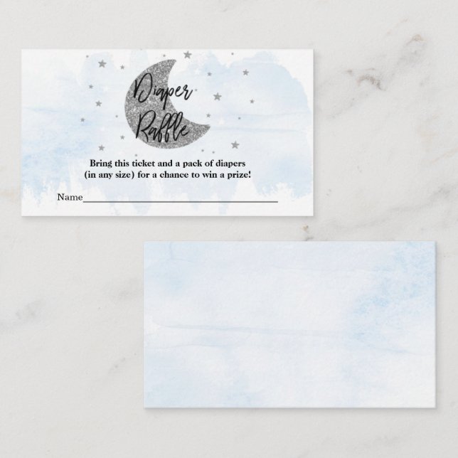 Cartão De Informações Sobre A Lua | Fralda De Rapazes Raffle Enc (Frente/Verso)