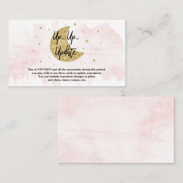 Cartão De Informações Sobre A Lua | Placas de atualização de Chá de fral (Frente/Verso)