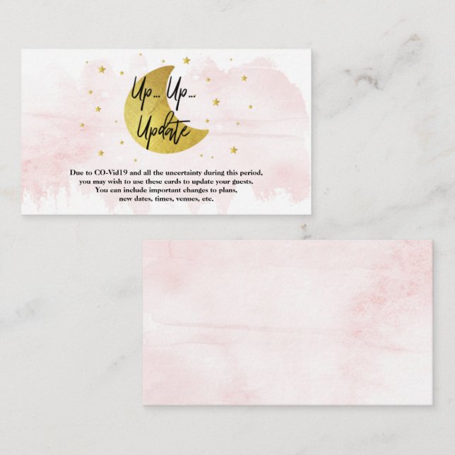 Cartão De Informações Sobre A Lua | Placas de atualização de Chá de fral (Frente/Verso)