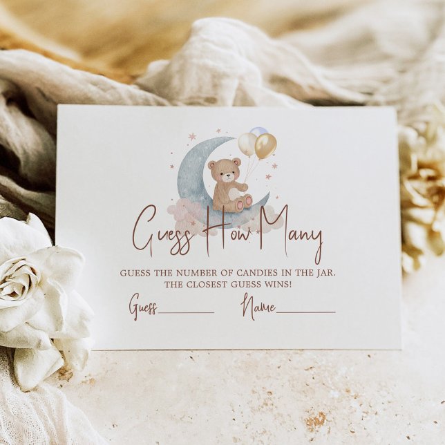 Cartão De Informações Sobre A Lua Quantas Candies Chá de fraldas (Criador carregado)