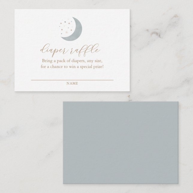 Cartão De Informações Sobre o Bilhete de Fralda da Lua Raffle (Frente/Verso)