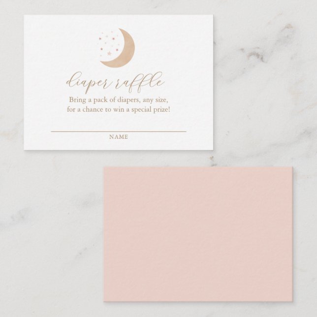 Cartão De Informações Sobre o Bilhete de Fralda da Lua Raffle (Frente/Verso)