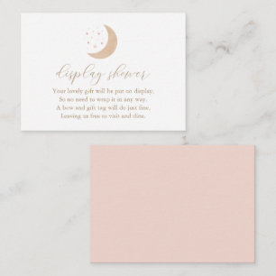 Cartão De Informações Sobre o Chá de exibição do Chá de fraldas Moon Gir