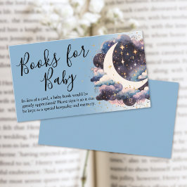 Cartão De Informações Sobre Os Livros Da Lua Para O Chá de fraldas