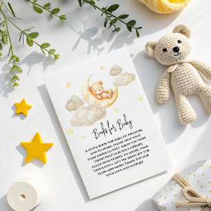 Cartão De Informações Sobre os Livros do Urso da Lua para o Chá de frald