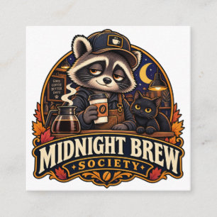 Cartão De Informações Sociedade do Café Vintagem Midnight Brew Guaxinim