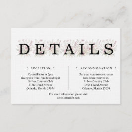 Cartão De Informações Soft Blooms Spring Floral Details Enclosure Card