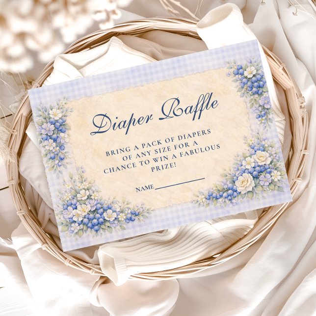 Cartão De Informações Soft Blue Blueberry Diapper Raffle (Criador carregado)