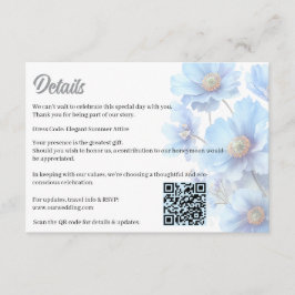 Cartão De Informações Soft Blue Himalayan Poppy Flower Garden Wedding 