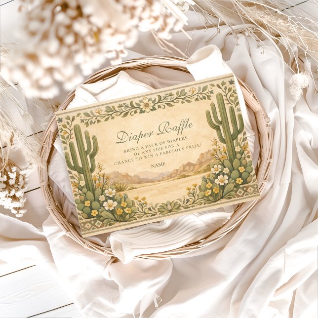 Cartão De Informações Soft Desert Wildflowers Diapper Raffle  (Criador carregado)