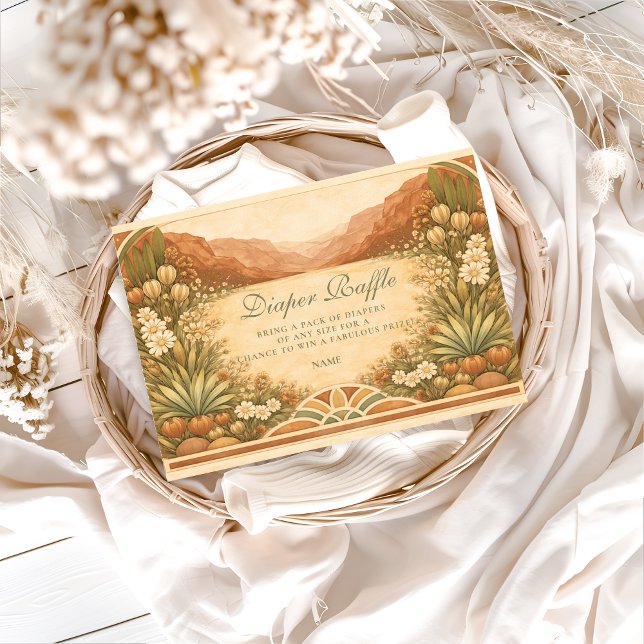 Cartão De Informações Soft Desert Wildflowers Diapper Raffle  (Criador carregado)