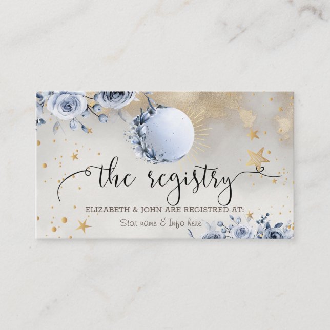 Cartão De Informações Sol Celestial,Rosas Azuis (Frente)