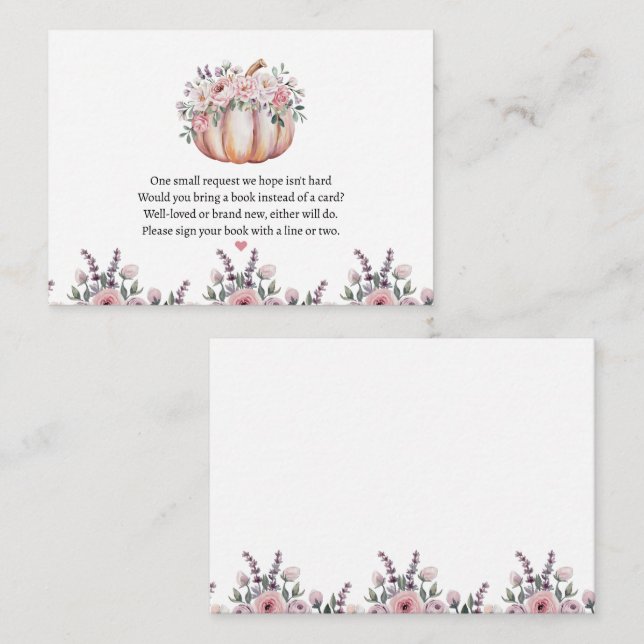 Cartão De Informações Solicitação de Chá de fraldas de Abóbora de Queda  (Frente/Verso)