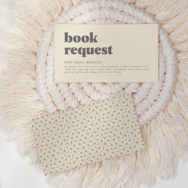 Cartão De Informações Solicitação de Chá de fraldas de Boho Daisy Retro (Criador carregado)