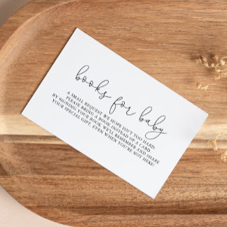 Cartão De Informações Solicitação de Chá de fraldas de Caligrafia Simple