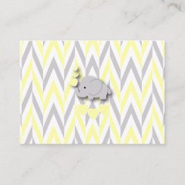 Cartão De Informações Solicitação de Chá de fraldas de Elefante Amarelo