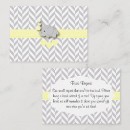 Cartão De Informações Solicitação de Chá de fraldas de Elefante Amarelo