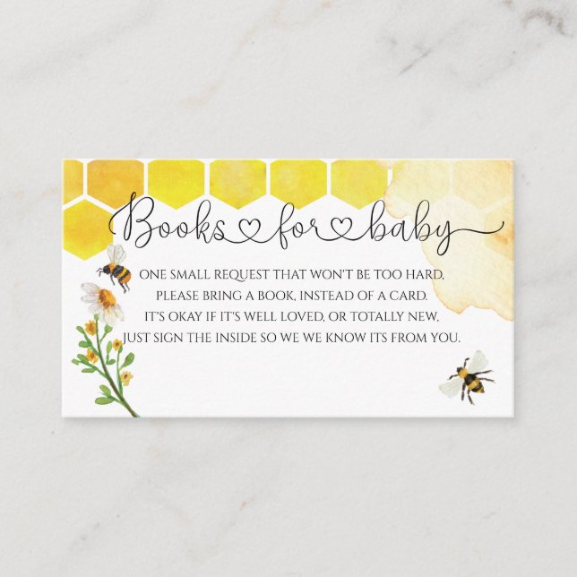 Cartão De Informações Solicitação de Chá de fraldas de Mel de Abelha de  (Frente)