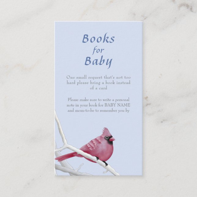 Cartão De Informações Solicitação de Chá de fraldas de pássaro de invern (Frente)