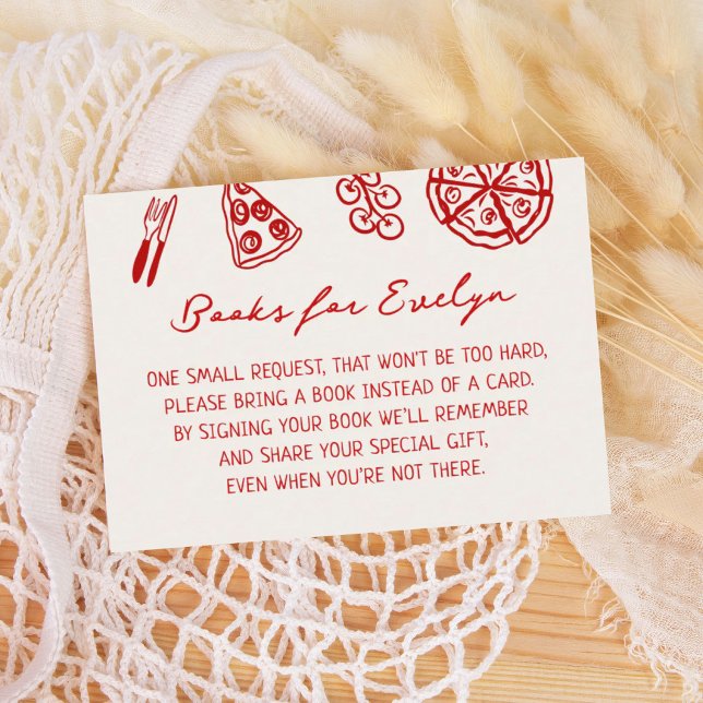 Cartão De Informações Solicitação de Chá de fraldas de pizza (Criador carregado)