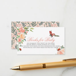 Cartão De Informações Solicitação de Chá de fraldas de Rosas Lady Ladybu