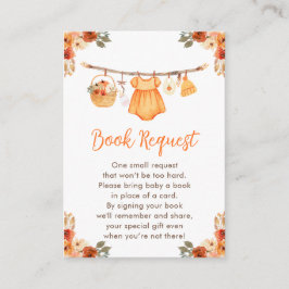 Cartão De Informações Solicitação de Chá de fraldas de Roupas de Outono