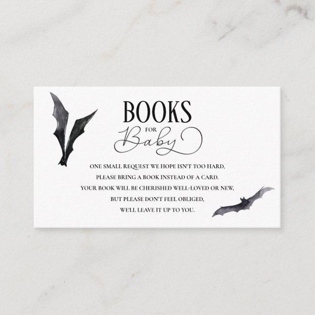 Cartão De Informações Solicitação de Chá de fraldas do Halloween Bats (Frente)