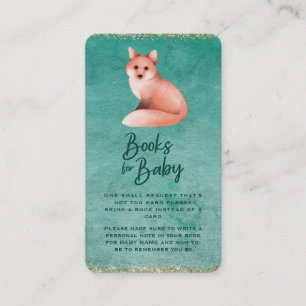 Cartão De Informações Solicitação de Chá de fraldas do Poinsettia Fox