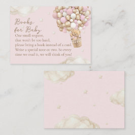 Cartão De Informações Solicitação de Chá de fraldas Rosa Bear Girl