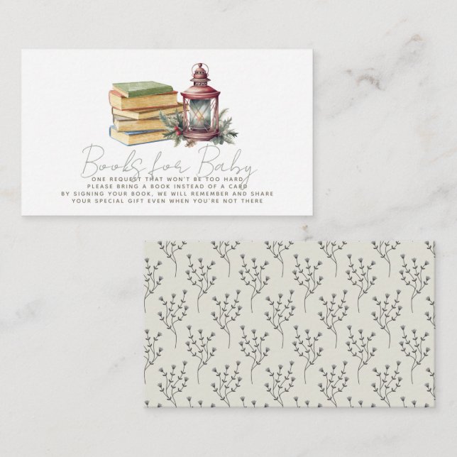 Cartão De Informações Solicitação de Lanterna e Livros Feriados de Natal (Frente/Verso)