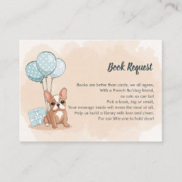 Cartão De Informações Solicitação de Livro Azul do Buldogue Francês Gela