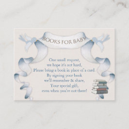 Cartão De Informações Solicitação de Livro Carruagem Vintage Ivory Blue 