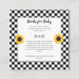 Cartão De Informações Solicitação de Livro Chá de fraldas de Girassóis