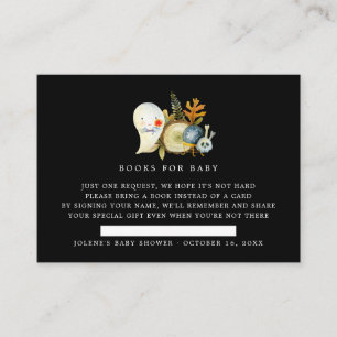 Cartão De Informações Solicitação de Livro Chá de fraldas Halloween Gho