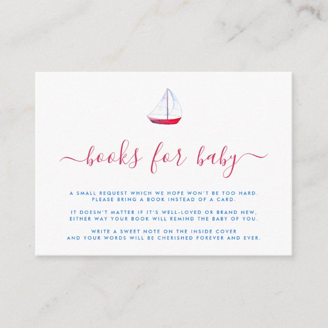 Cartão De Informações Solicitação de Livro de Barcos Náuticos de Aquarel (Frente)