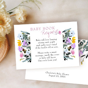 Cartão De Informações Solicitação de Livro de Bebê Flor Silvestre Bonita